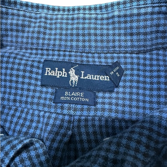 Polo Ralph Lauren XXL Blaire Blue Pony Long Sleeve Casual Button Down Shirt - Picture 4 of 7